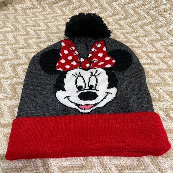 Disney Minnie Mouse Pom Pom Beanie Hat - Picture 1 of 4